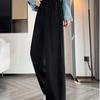 Drapey Coffee Drawstring Wide-Leg Sweatpants for Women - Versatile Spring/Autumn Style