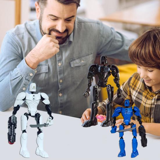 1 Set Action Figure Multi-Joint Movable Robot Toy Plastic Figure Doll for Home Office Desktop Decoration