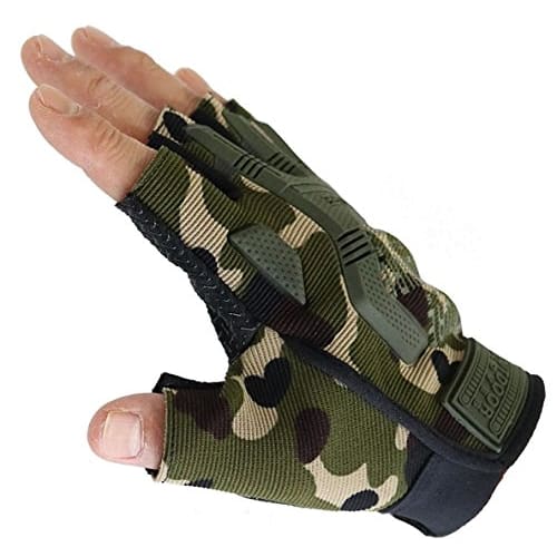 Half-Finger Tactical Gloves, Fingerless, for Cycling, Fishing, Airsoft, and Adventure (Camouflage)