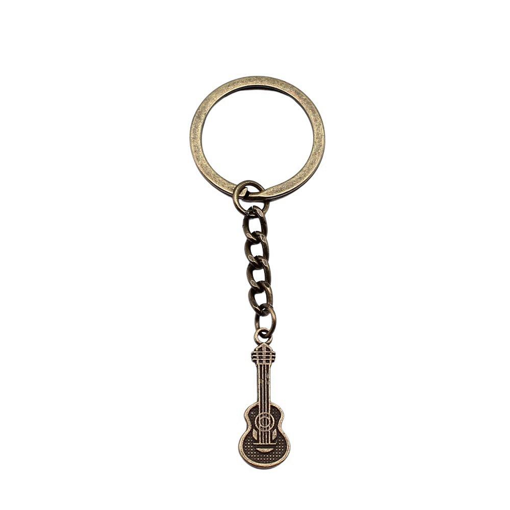 Electric Guitar Keychain Music Charm Graduation Memento Key Ring 28mm