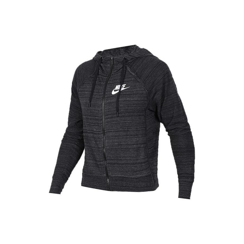 

Nike Solid Color Logo Print Hooded Jacket Women jackets Black 897913-010 S