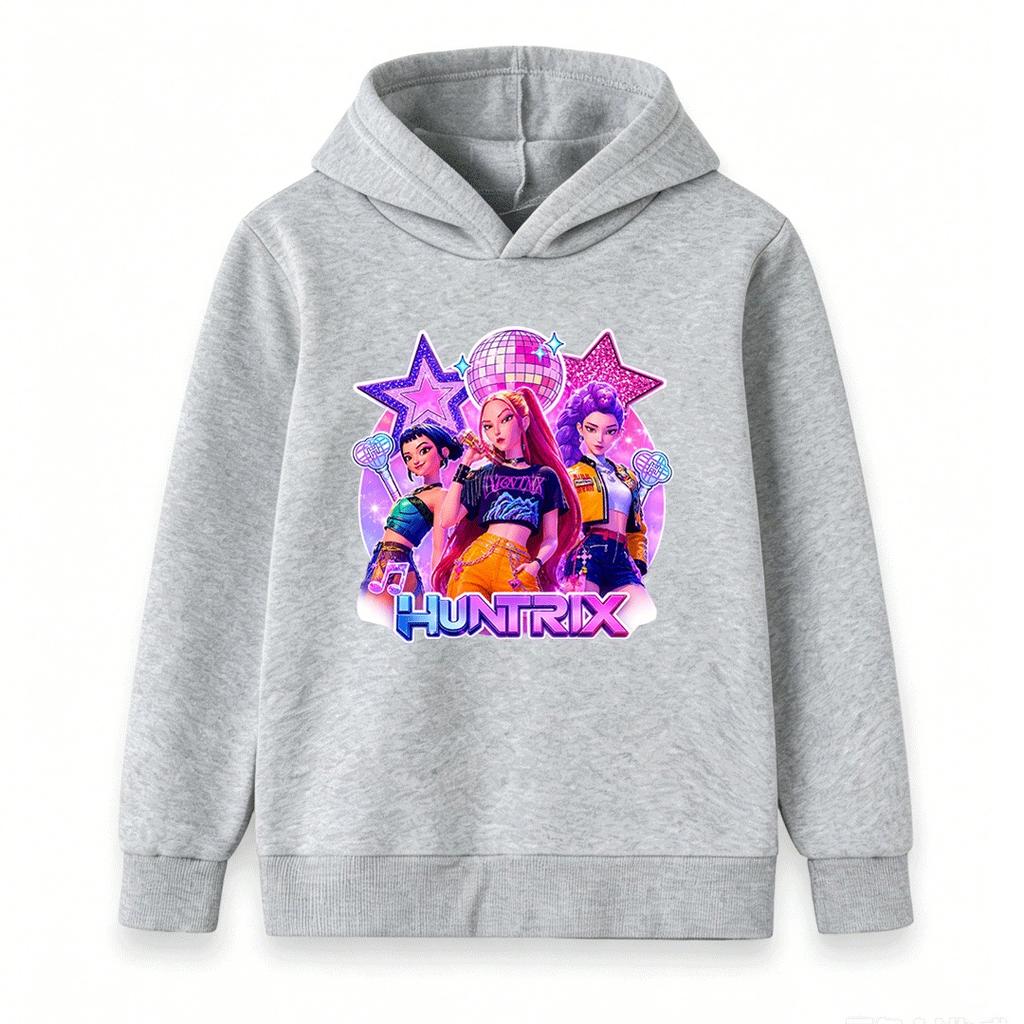 Kids Boys Girls Hoodie Sweatshirt Cute 3D Holographic K-pop Girls Print Casual Long Sleeve Pullover for Daily Party Wear