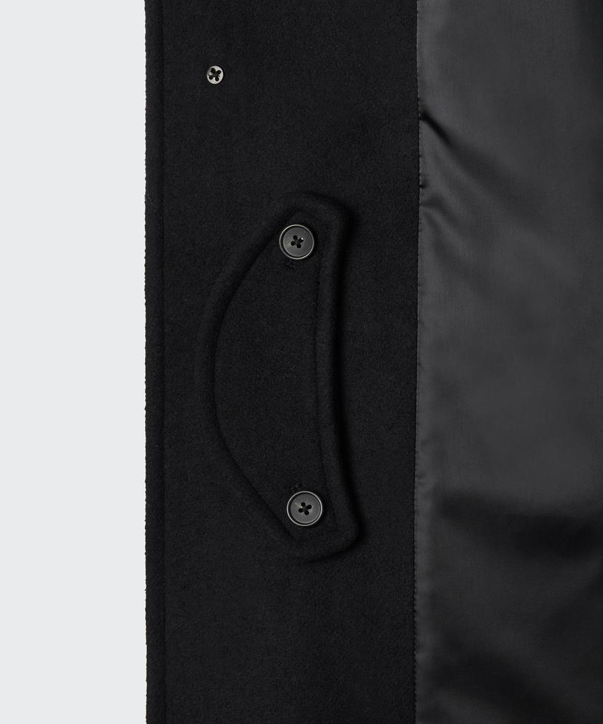 Musinsa Standard Wool Blend Oversized Muff Pocket Half Balmacaan Coat [Black]