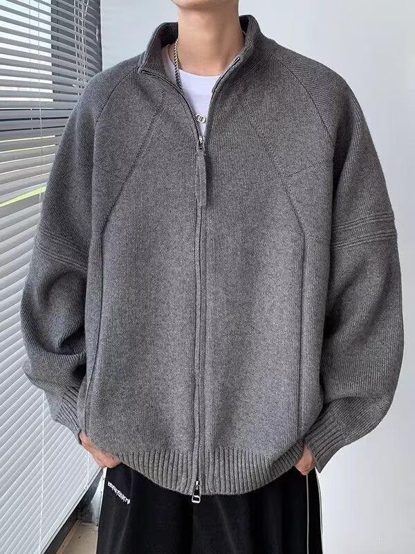 Мужской черный вязаный кардиган в корейском стиле - Осенне-зимняя коллекция M