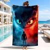 Energetic Alien Character  Beach Towel, Super Soft Microfiber, Perfect Gift for Her/Him, Birthday, for Pool, Beach, Travel, Decor Beach Party