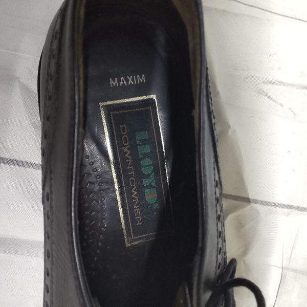 Lloyd Full Brogue Wingtip Shoes West Germany 70s-80s Vintage Size 9 27.5 Black Heavy Leather Sole(USED)