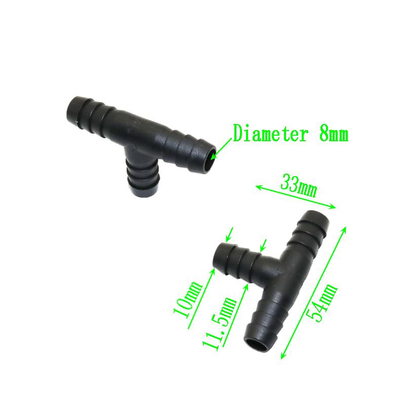 

10pcs T-joint Black Irrigation Hose Barbed Interfaces Garden Watering Plants In Greenhouse Irrigation Plastic Parts 10mm