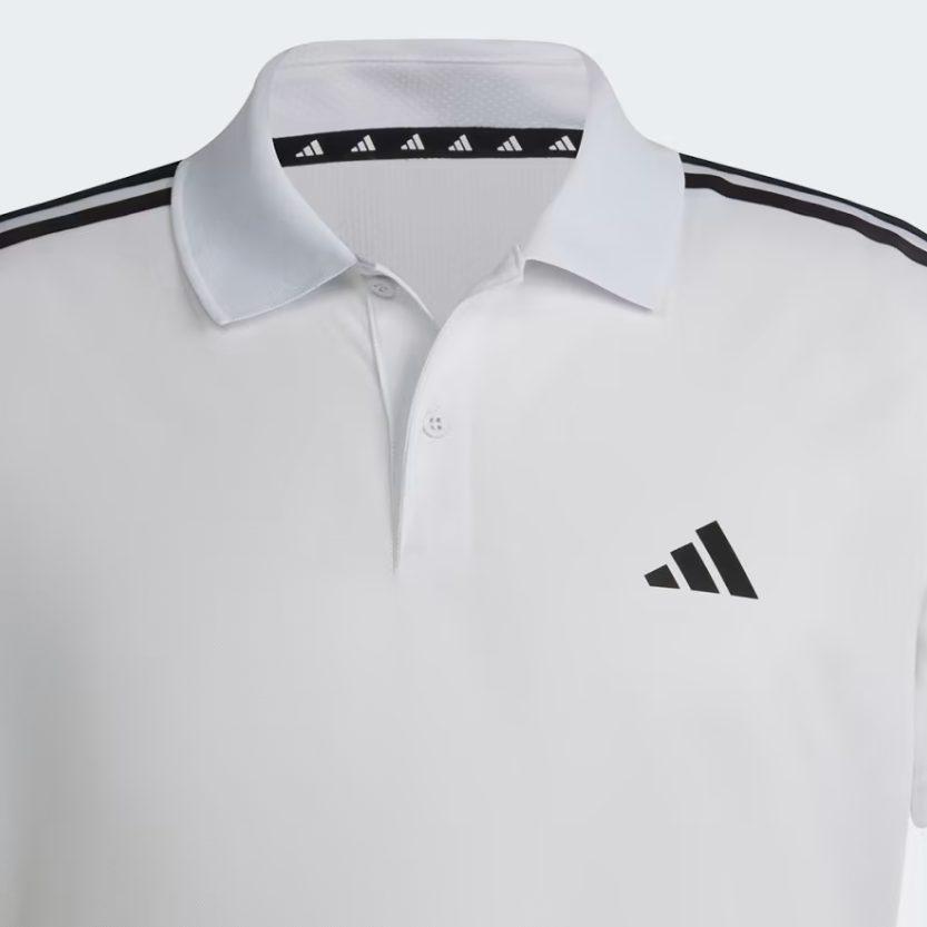 Adidas Polo Shirts Men's White Polo Collar Moderate Straight Fit IB8109