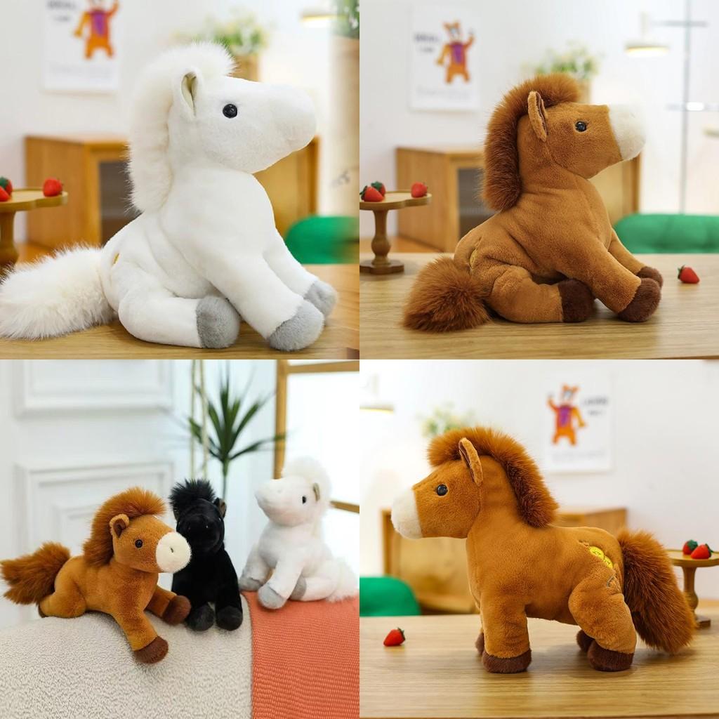 Peluche Cavallino con Imbottitura in Cotone PP Morbido Cuscino da Coccolare per Bambini e Regalo di Compleanno