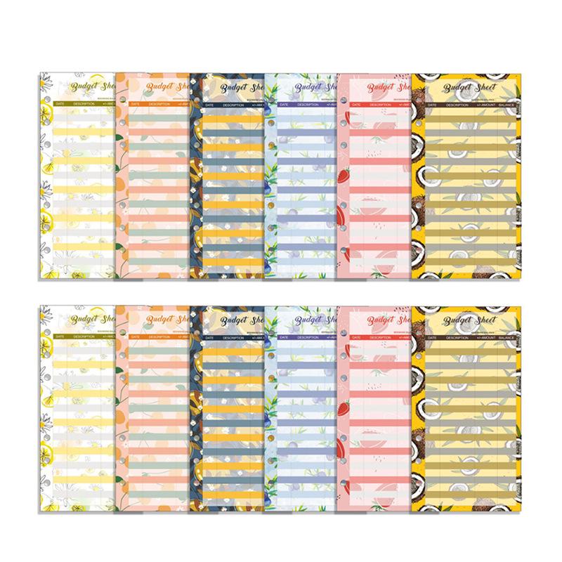 A5A6 Budget Planner with Loose-leaf Inner Pages, Zipper Pouch, Divider, 7-inch 6-hole Refills, and English Labels.