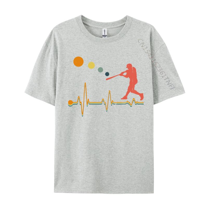 Unisex Unisex Boys Baseball Heartbeat Funky Student TShirt Normal Funny Tops Tees All Cotton Summer Tshirts Drop Shipping