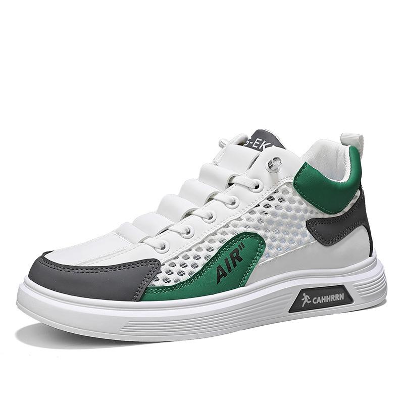 

Men s high-top board shoes 2025 new trend casual hollow mesh non-slip sports summer breathable student tide shoes 39