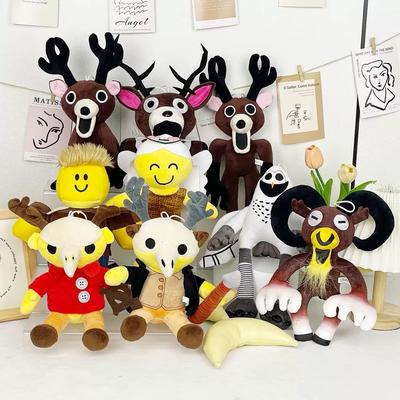 25/40cm 99 Nights Cartoon In The Forest Deer Plush Toys Cotton Owl Deer Monster Stuffed Doll Anime Animal for Kids Birthday Gift Halloween Gifts