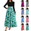 Women's Floral Print High Waist Fashionable And Elegant Dress