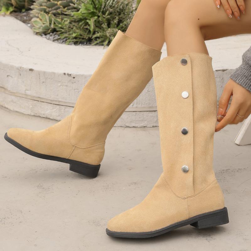 Fashion Classics Women's  Style Versatile English Style Boots Hot Fashion Pointed Toe Lightweight Boots Slip-resistant Shoes Long Boots