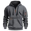 Herren Übergroßer Kapuzen-Reißverschluss-Sweatshirt Winter Warm Fleecegefüttert Lässiger Pullover Erwachsene