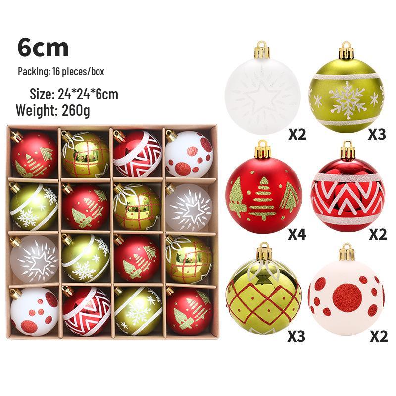 16-Piece Champagne Gold & White Christmas Tree Hanging Ornaments Set