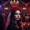 Vintage Halloween Rose Headband Gothic Style Cosplay Headdress  Holiday Dress Up