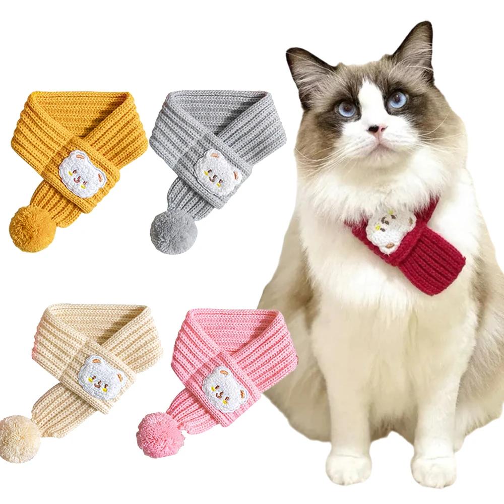New Year Festive Sphynx Cat Scarf for Cats Gotas Winter Warm Pet Neck Accessories Garfield Siamese Dog Scarves Mascotas Products