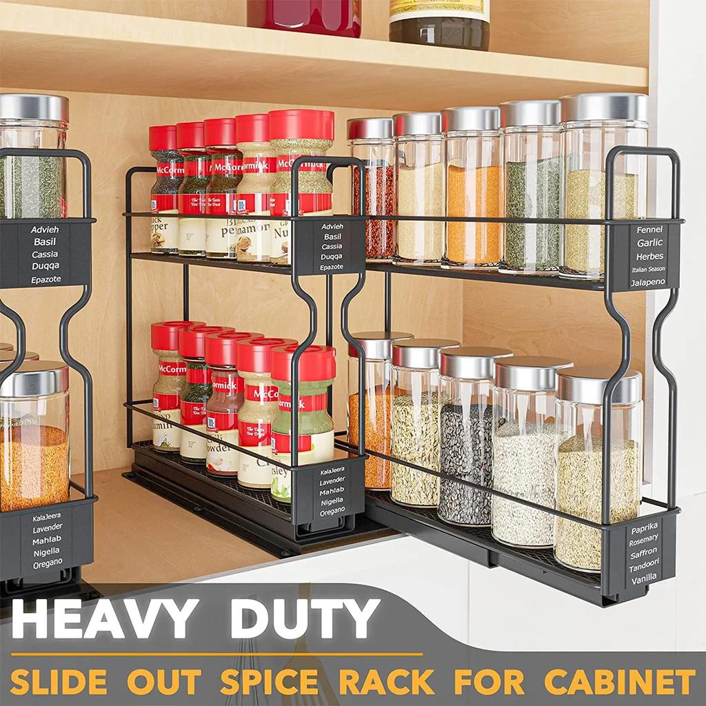 Multifunctional Kitchen Condiment Bottle Jar Storage Rack Multi-layer Spice Spice Box Push-pull Shelf Kitchen Accessories