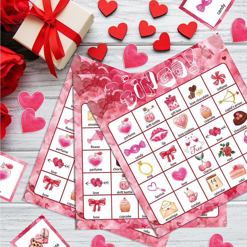 Day Valentine Themed Couple Interactive Fun Desktop Card Bingo Props Game