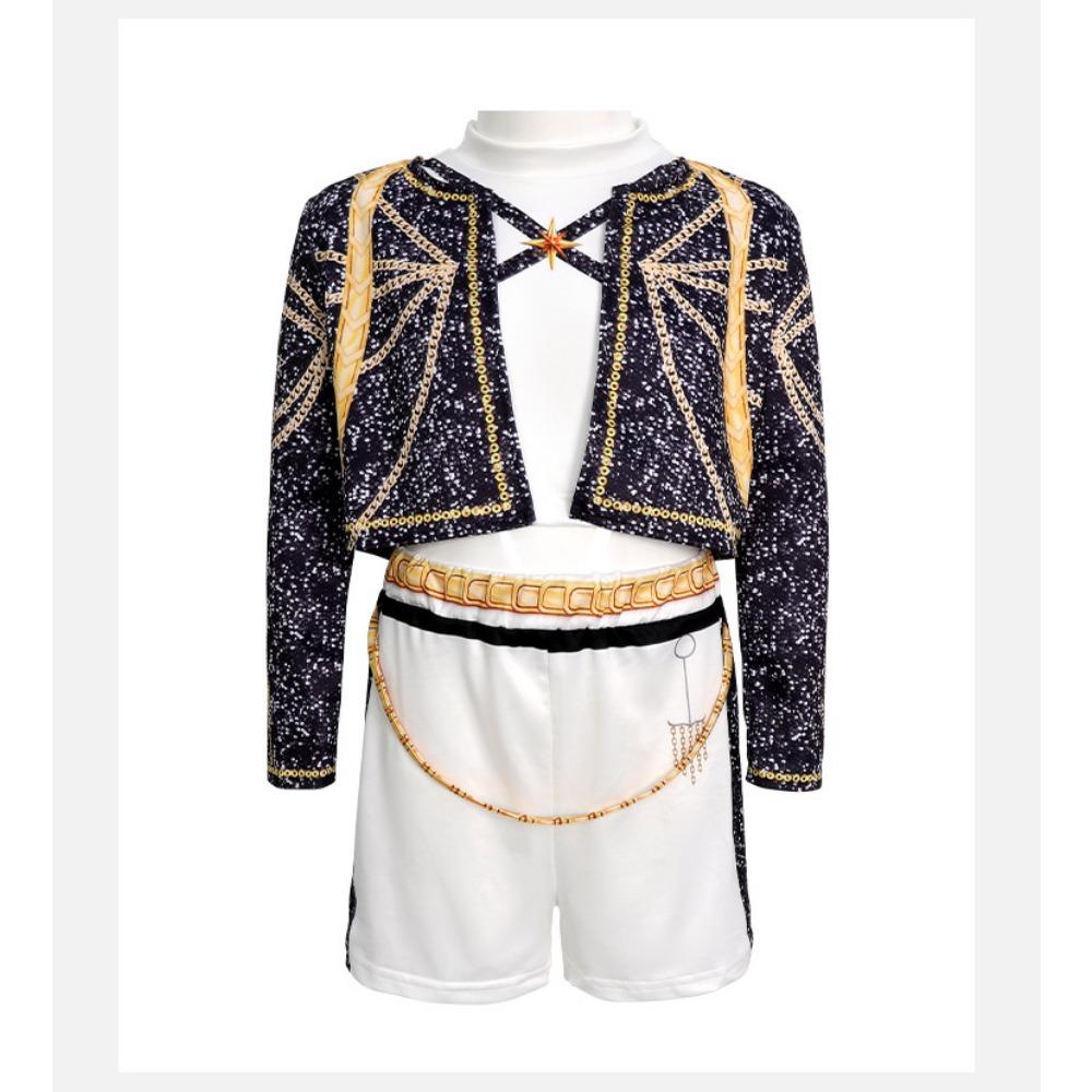 Girls School Stage Performance Pop Singer Carnival Party Role Playing Costumes Kids Pretend Game Halloween Cosplay Outfit Suit Set