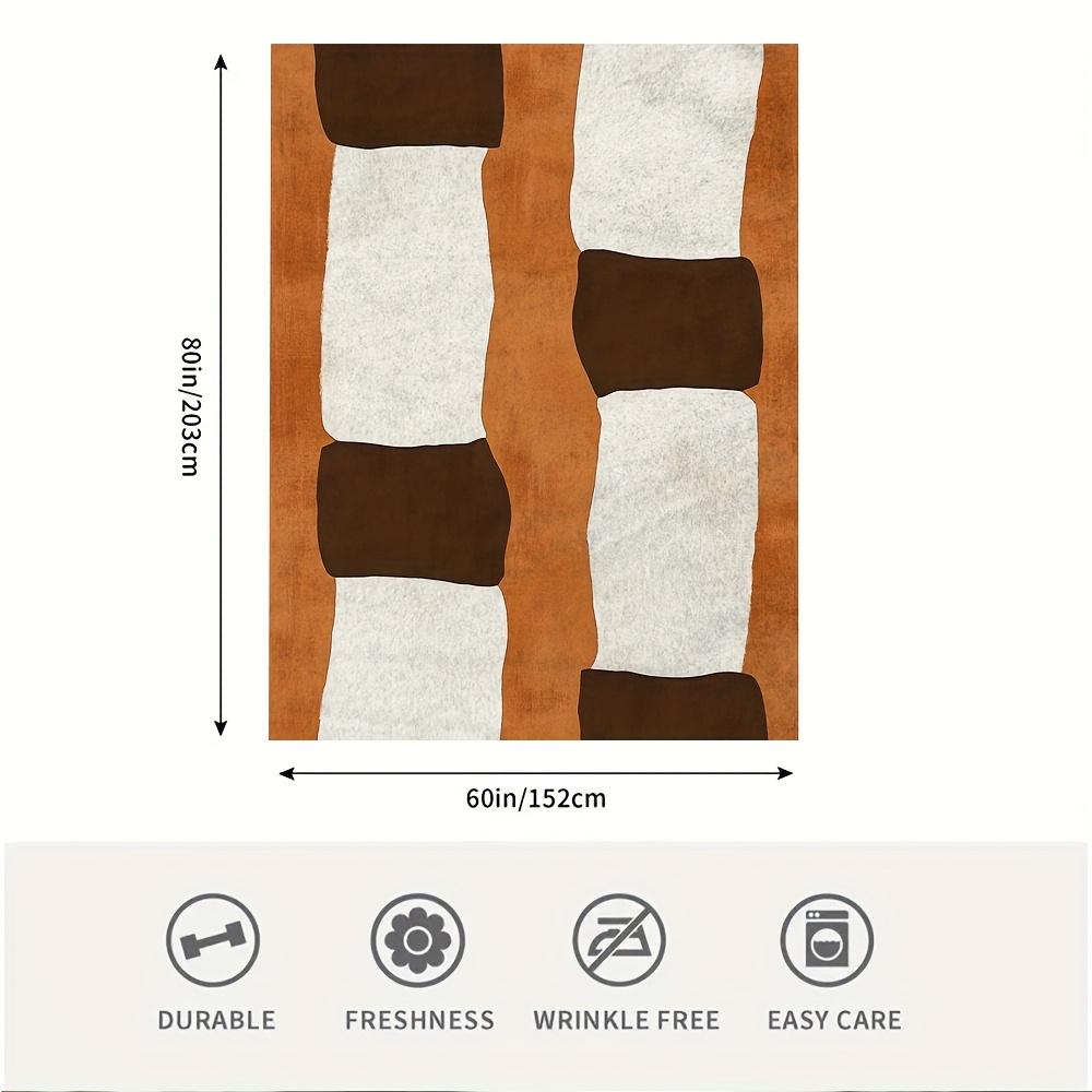 Extra Large Blanket - Super Soft Cozy Moroccan Azilal Geometric Pattern, Symmetrical Nordic Minimalist Design