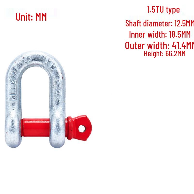 High-Strength D-Shaped Bow Shackle with Screw Pin Lock