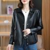 Leather jacket women's autumn new short small age-reducing fashion spring and autumn leather jacket