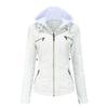 Hooded Leather Jacket Two-piece Removable Leather Jacket Women's Jacket Women's Washed Leather