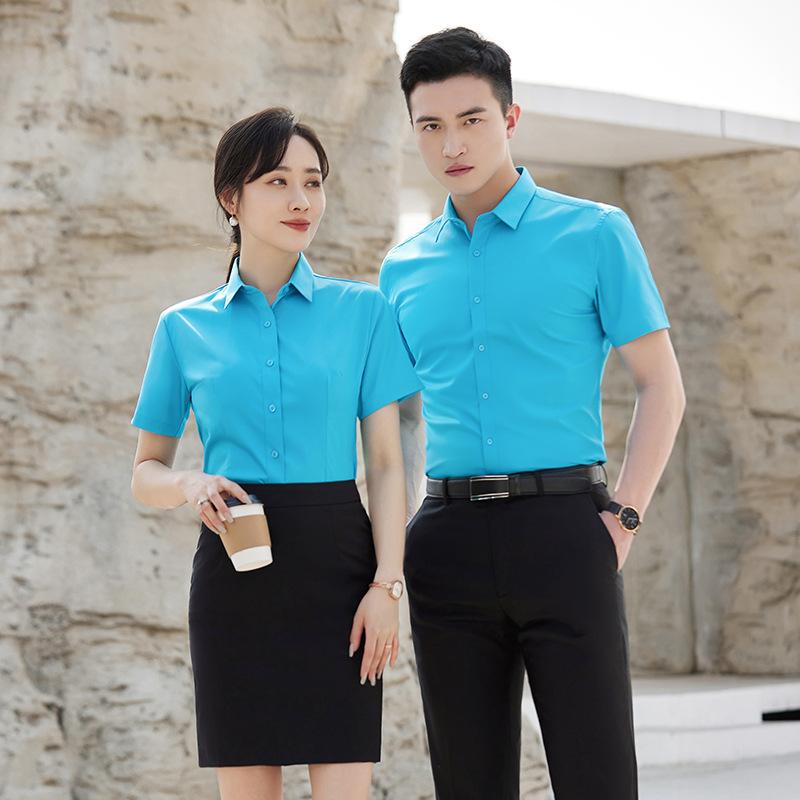 Youth Bamboo Fiber Shirt Men's Shirt Men's Summer Breathable Cool Short Sleeve White Shirt Casual Non-ironing Men's Shirt