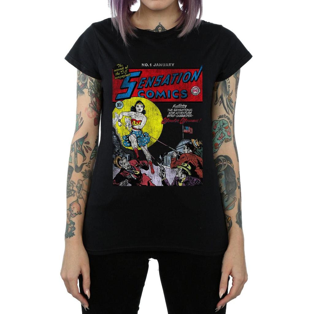 DC Comics Womens/Ladies Wonder Woman Sensation Comics Issue 1 Cover Cotton T-Shirt