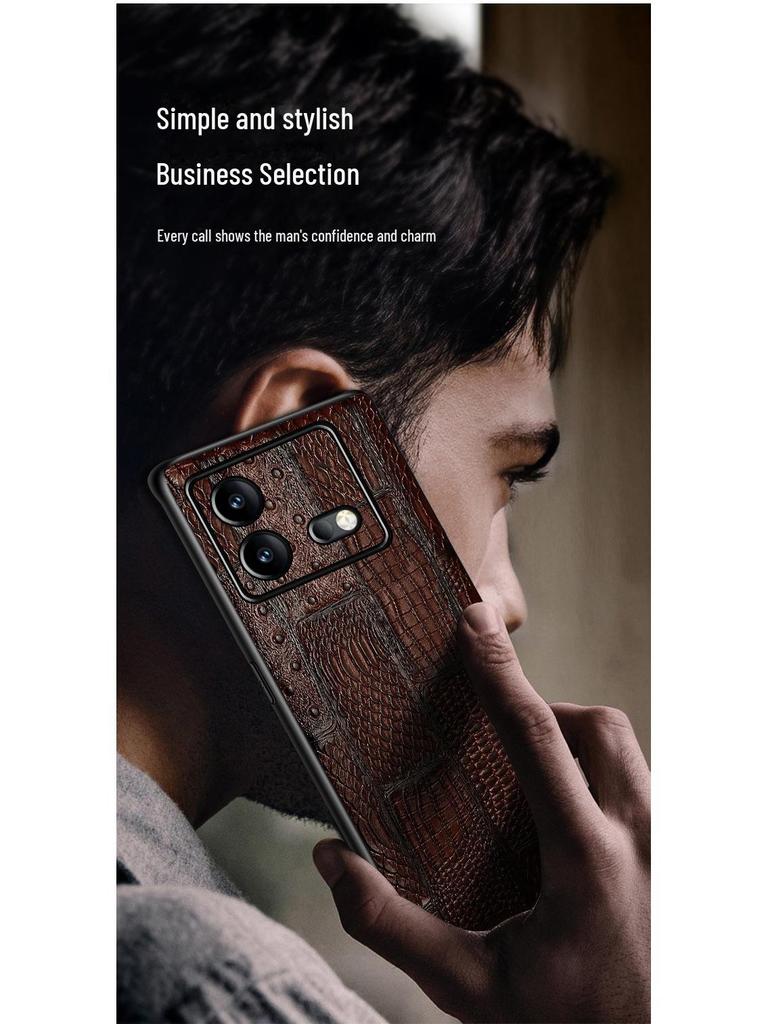 IQOO Neo9 Schutzhülle aus Rindsleder: Hochwertiges All-Inclusive-Etui aus echtem Leder für Neo9pro