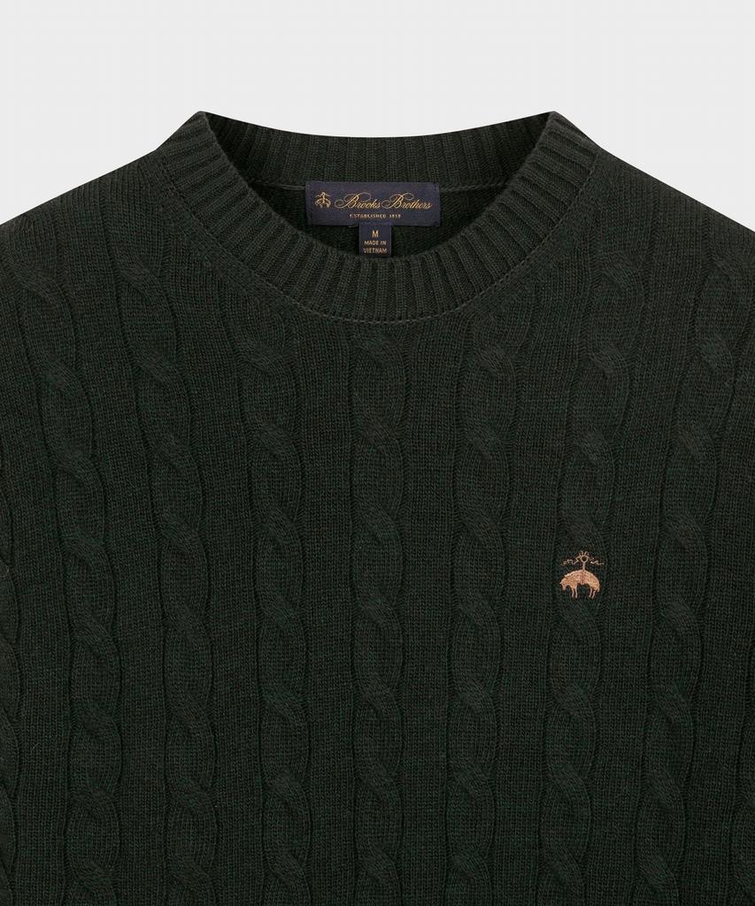 BROOKS BROTHERS Wool Cable Sweater (Dark Green) (Bbwrmbf401)