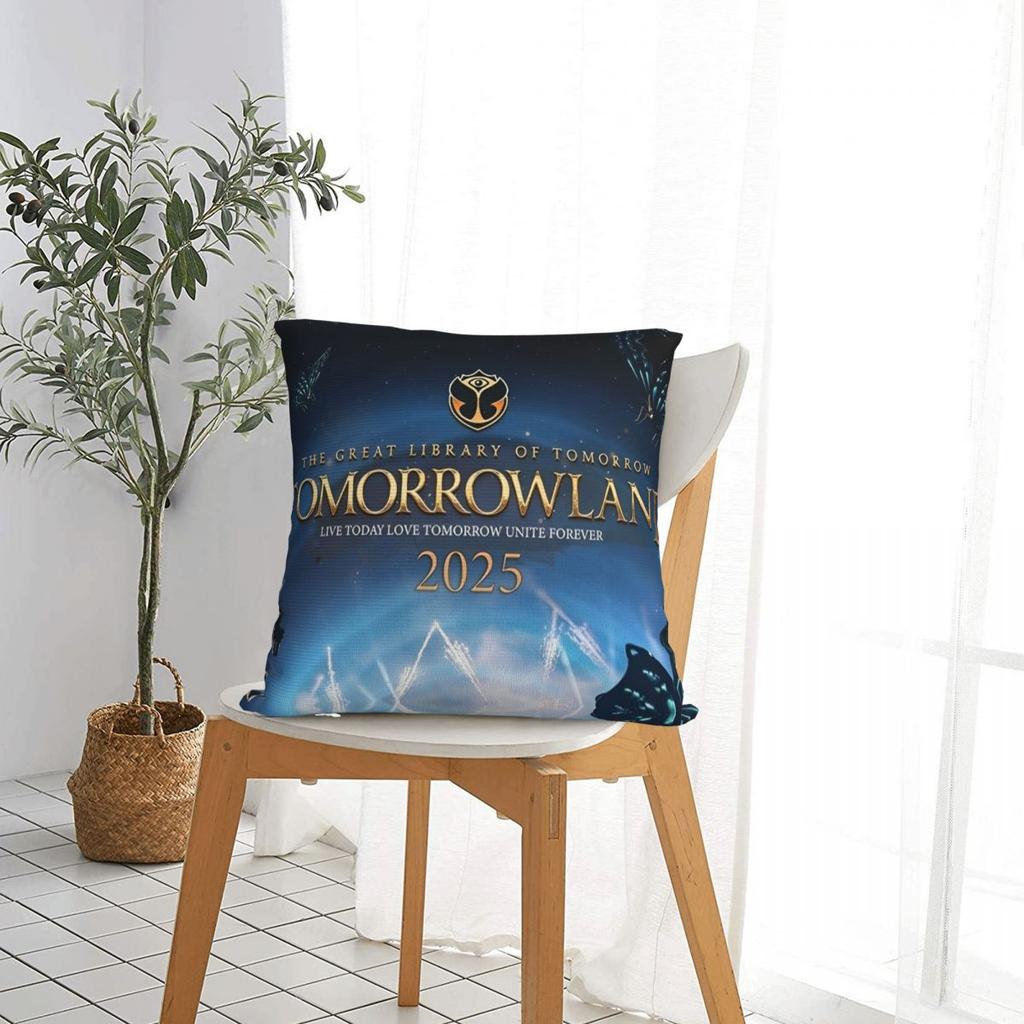 Tomorrowlandd Music Festival Pillow Case Winter Cushion Cover Funny Decorative Pillowcover For Home 40X40Cm