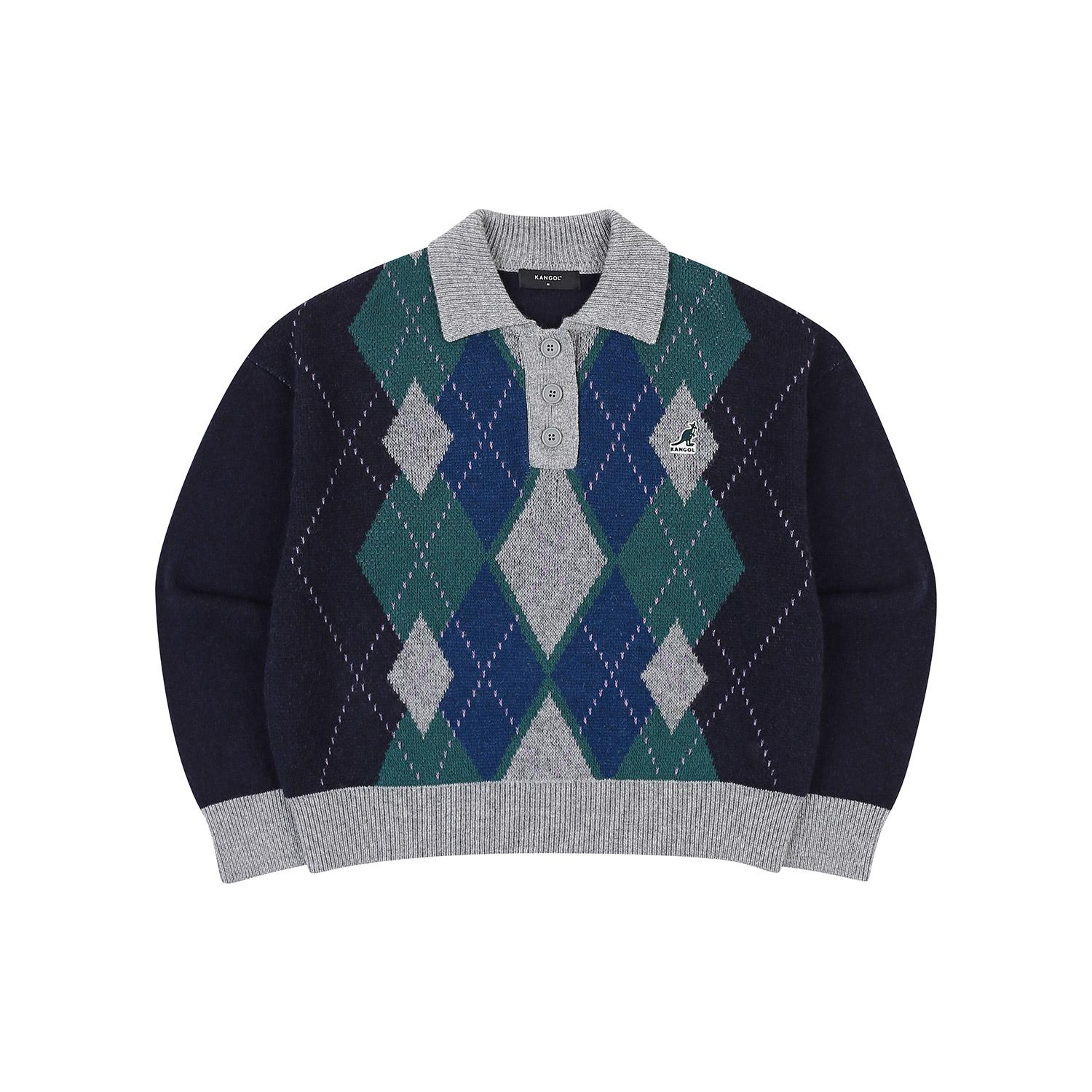 Kangol Women S Argyle Knit 1876 Navy Navy/L