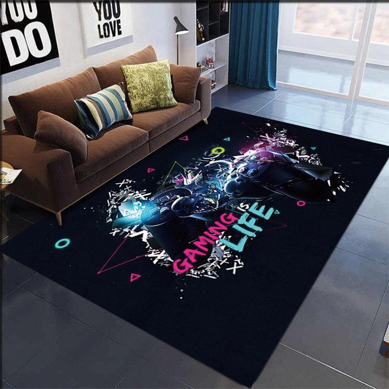 3D Cartoon Gamer Game Controller Area Rug,Carpet Rug for Living Room Bedroom Sofa Doormat Decoration Kid Play Non-slip Floor Mat