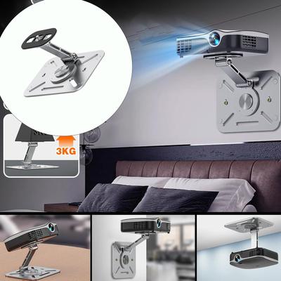 Carbon Steel Projector Stand 2kg Wall Ceiling Mount 3kg Desktop Support Multiple Angle Adjustment Holder