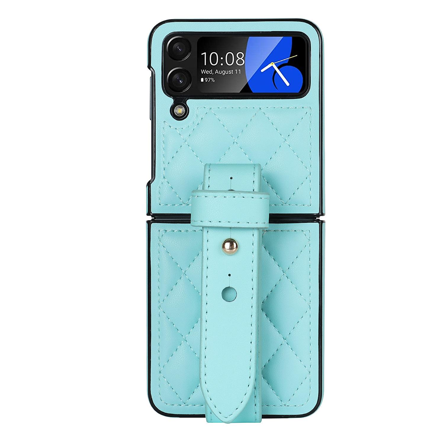 

Новая модель Подходит для чехла для мобильного телефона Samsung Z Flip3 Складной чехол-книжка Flip4 Ремешок на запястье Кожаный чехол для мобильного телефона Чехол для защиты карт Galaxy Z Flip 7