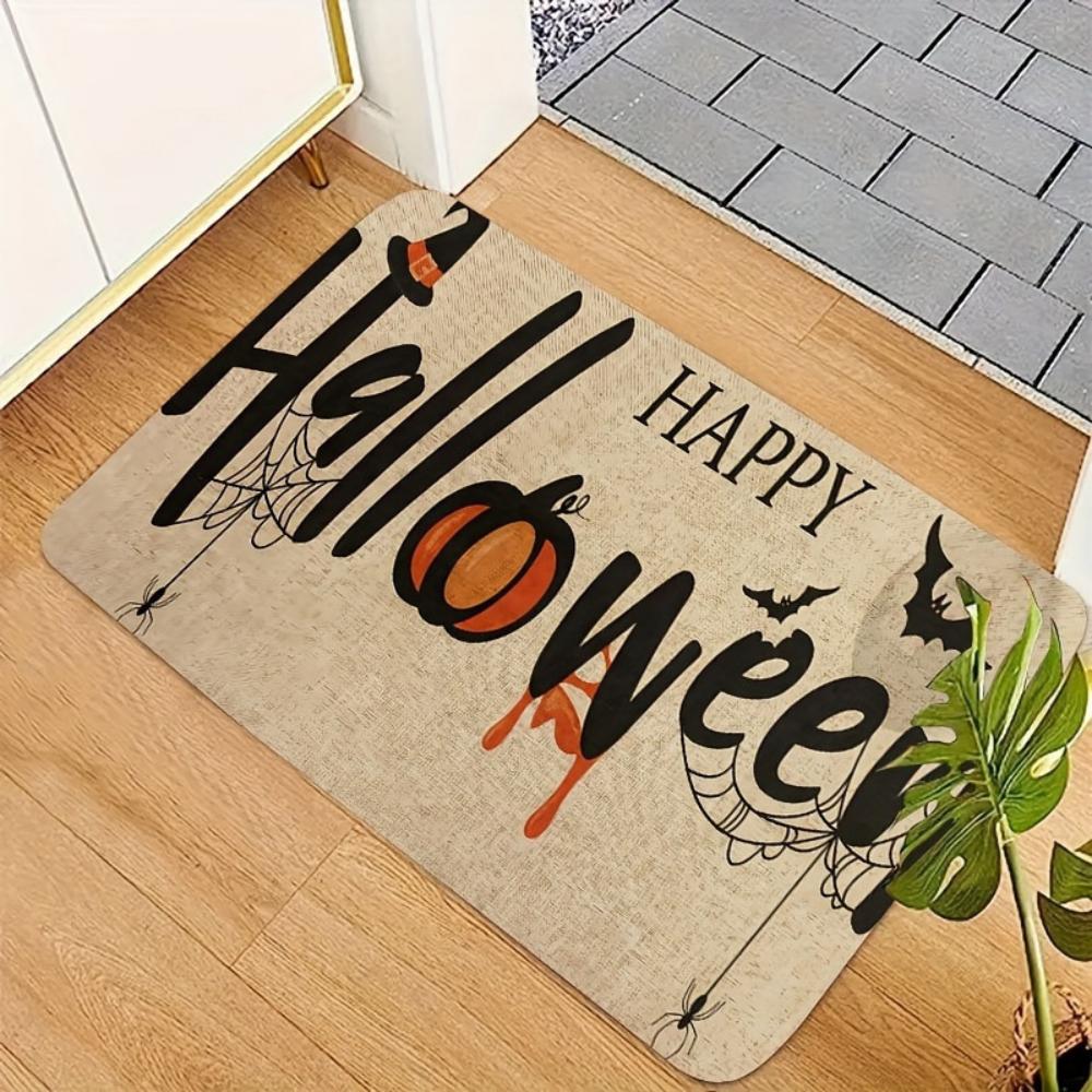 Halloween Pumpkin WELCOME Rug Living Room Bedroom Entry Gothic Witch Doormat Outdoor Anti-slip Floor Mat Sofa Foot Mat Kitchen