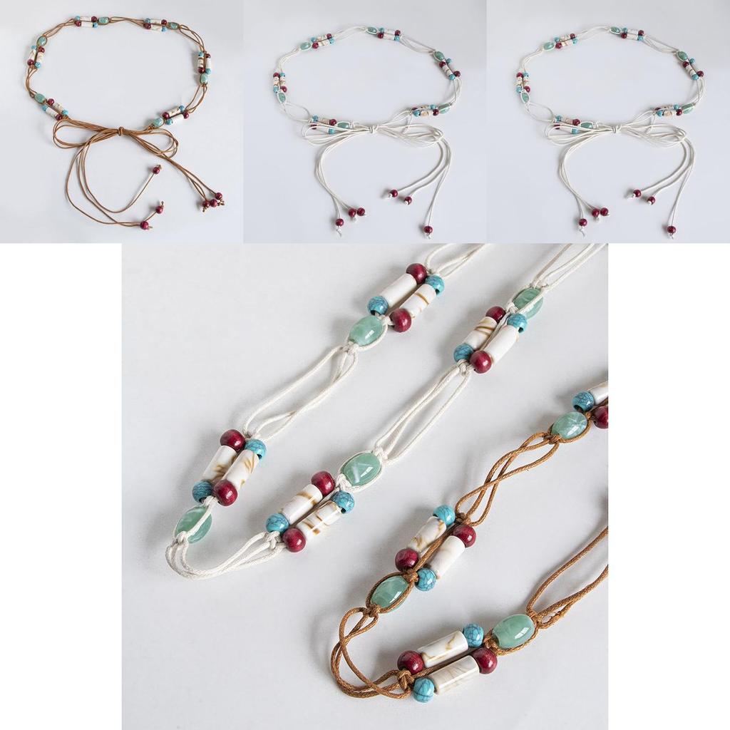Bohemian Cultural Pattern Belt With Tie Fastening For Daily Use