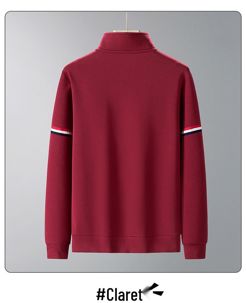 Men's Plus Size Retro Half-Zip Fleece Hoodie - Thick, Loose, Stand Collar for Spring, Autumn, Winter.
