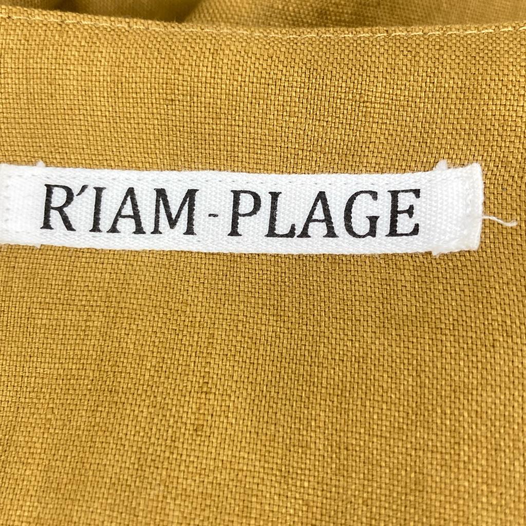 R'iam Plage Gold 19-010-922-6030 Linen Collarless Jacket Jacket 38 BrownUsed