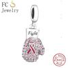 FC High Quality Fine Jewelry Compatible With Authentic Original Pan Charm Bead Component Bracelet High Quality Fine Jewelry Copper Metal Boxing Glove