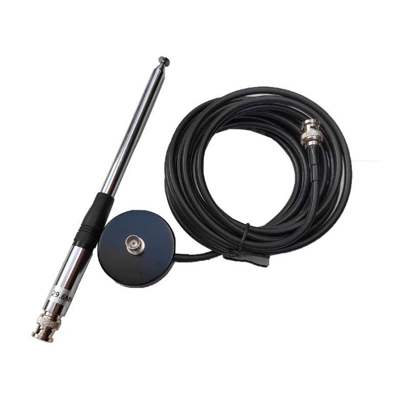 

27-39MHz Telescopic Whip High-Gain CB Radio Antenna with BNC, Vehicle Mount, and Suction Cup Feeder.