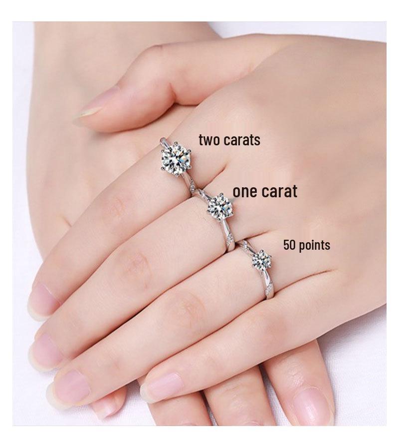 Crown Classic Six-Prong Moissanite Ring, 1 Carat D Color Stone, Perfect Gift for Her