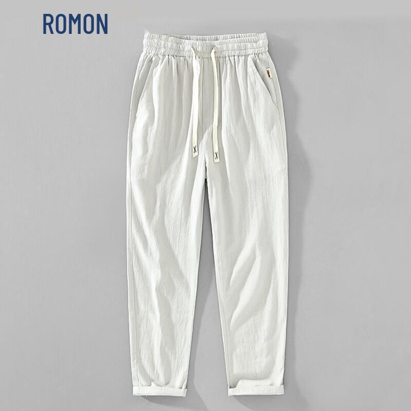 

Romon Men s Cotton Linen Casual Pants 2XL