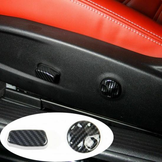 Carbon Fiber Seat Adjustment Button Cover Trim For Challenger 2010+ Accessories