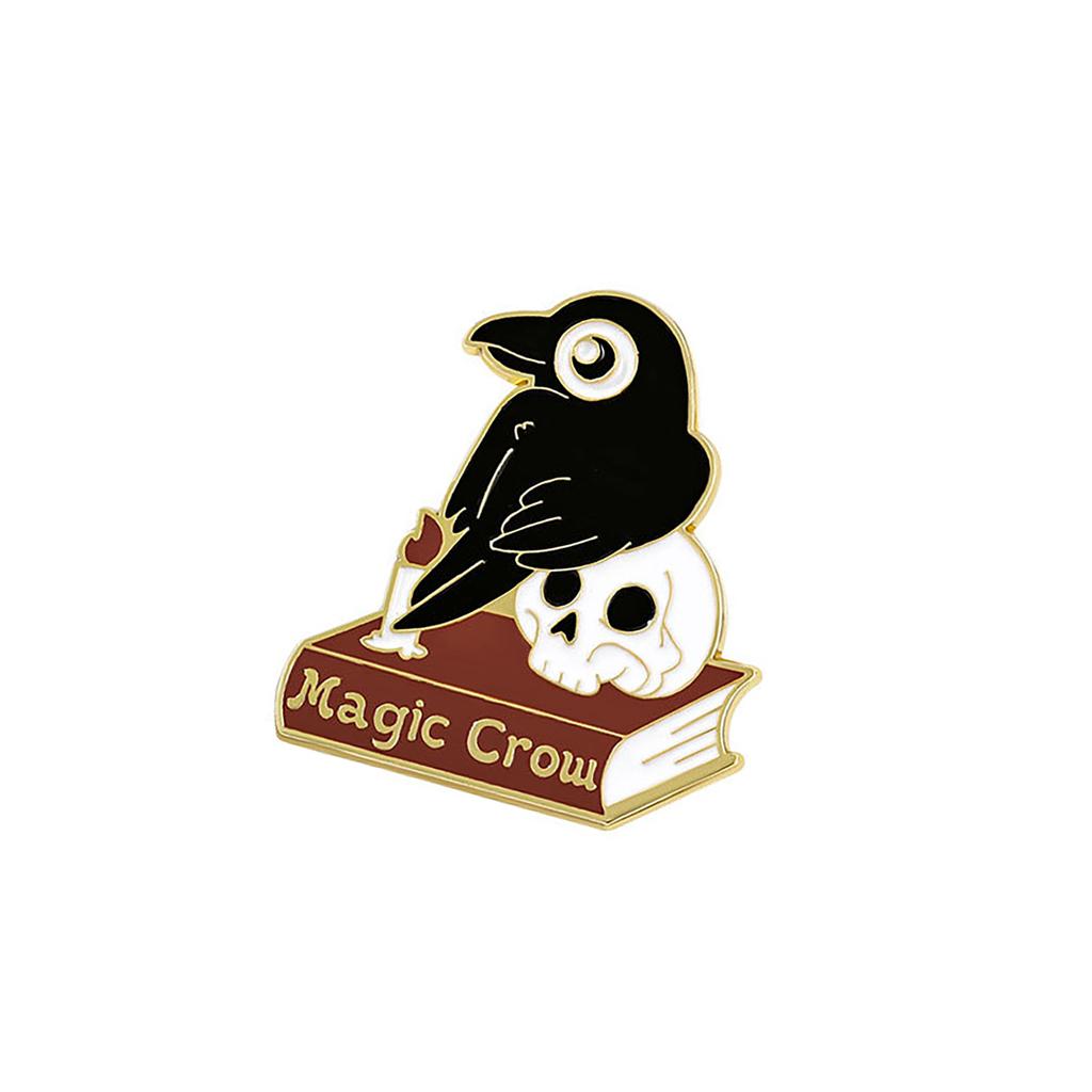 Unique Rhinestones Crow Brooch Pin Delicate Fashion Accessory for Clothings and Bags Decoration Casual Wear