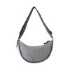 Casual Canvas Plaid Shoulder Bag Adjustable Strap Lightweight Nylon Crossbody Bag Hobo Bag Handbag Dumpling Ladies/Girls
